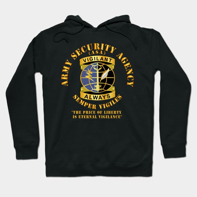 Army Security Agency - DUI - Always Vigilante Hoodie by twix123844